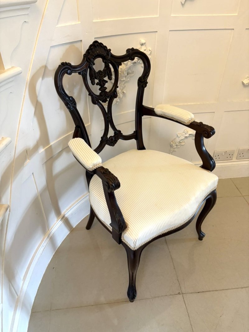 Antique Victorian Quality Carved Mahogany Desk Chair